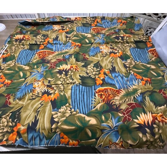 Phillip De Leon For Alexander Henry Sewing  Fabric Jungle Tiger Cubs Blue 5.5 yd - Picture 3 of 6